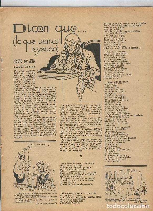 Cartes Postales: Lecturas numero 154, marzo 1934: Dicen que....lo que vamos leyendo - Varios