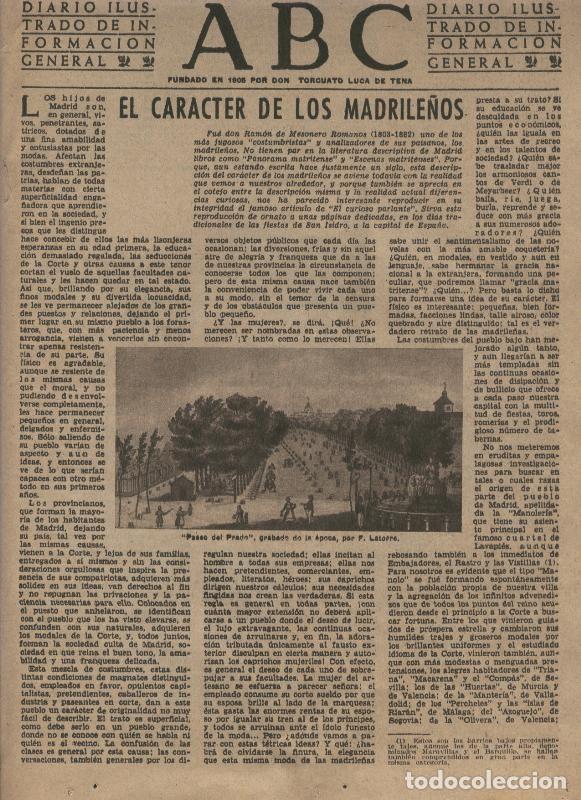 Postkarten: ABC 13 mayo 1956: El caracter de los madrile&ntilde;os - Varios