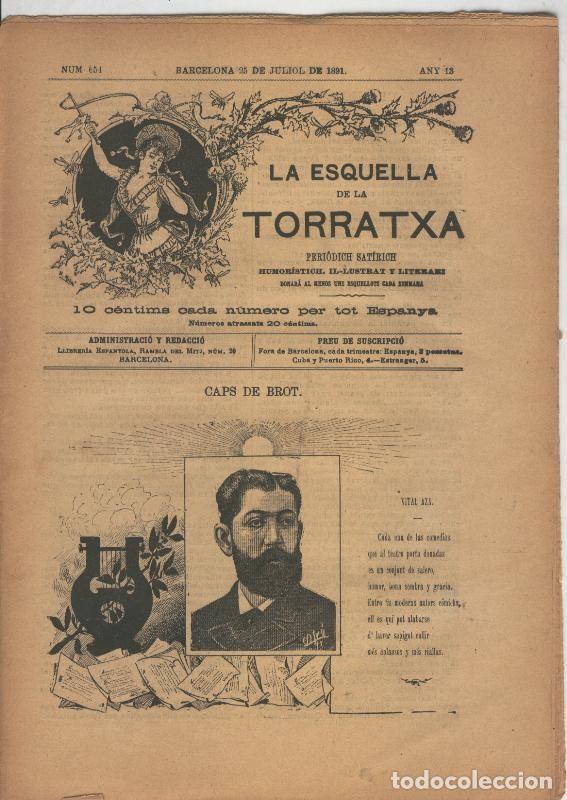 Postkarten: La esquella de la Torratxa numero 0654 del 25 julio 1891 - Varios