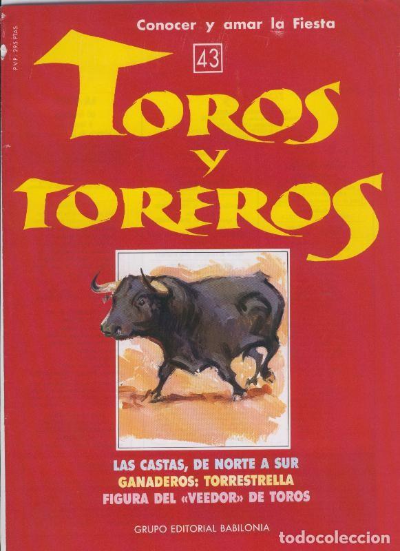 Postales: Portada fasciculo Toros y Toreros numero 43 - Varios