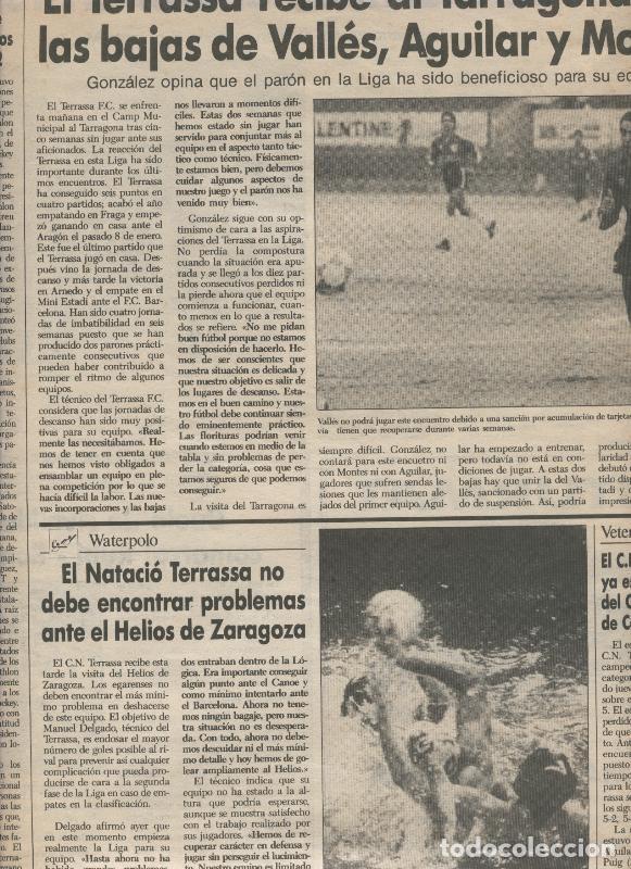 Postkarten: Lamina numerada 105: Pagina Deportes Diario de Terrassa 11 febrero 1989 - Varios