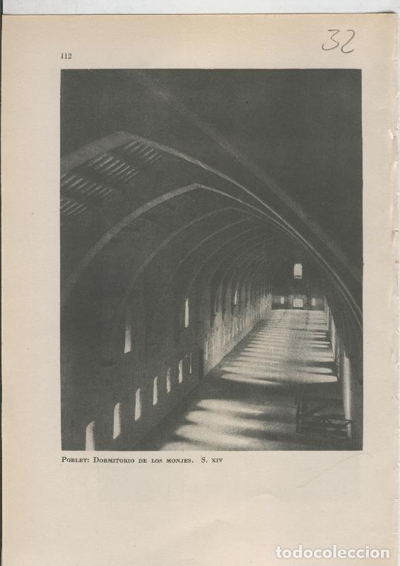 Postcards: Arte Hispanico lamina numerada 032: Dormitorio de los Monjes, Monasterio de Poblet, Tarragona - Vari