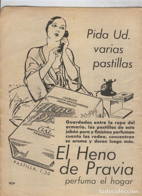 Cartoline: Lecturas numero 154, marzo 1934: pagina propaganda El Heno de Pravia - Varios