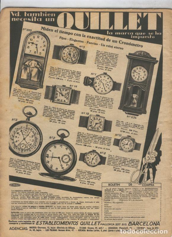 Cartoline: Lecturas numero 154, marzo 1934: pagina propaganda establecimientos Quillet - Varios