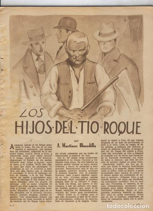 Cartoline: Lecturas numero 154, marzo 1934: Los hijos del tio Roque por A.Martinez Olmedilla - Varios