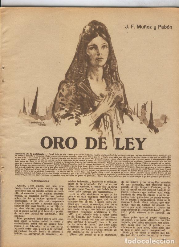 Cartoline: Lecturas numero 154, marzo 1934: Oro de ley de J.F.Mu&ntilde;oz y Pabon - Varios