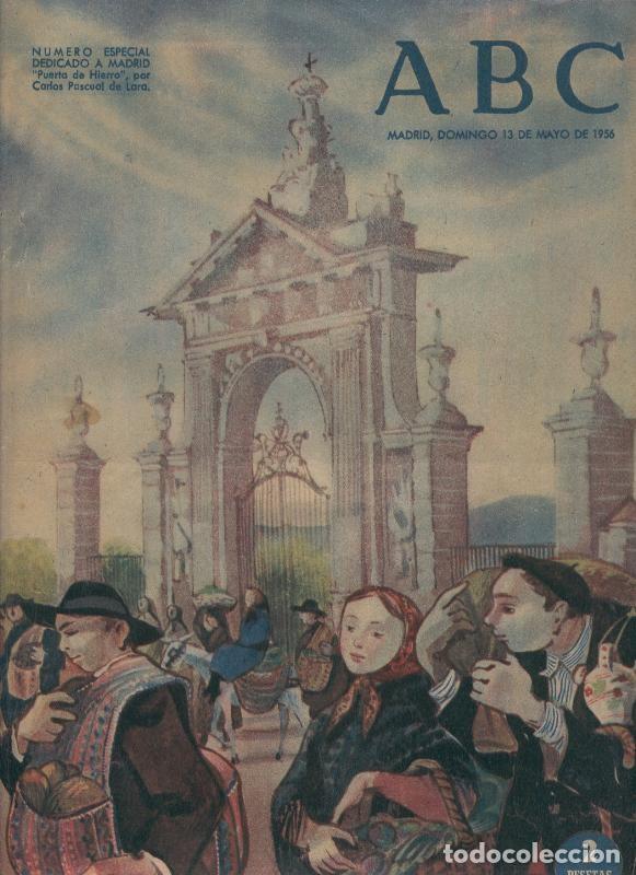 Postkarten: ABC 13 mayo 1956: Portada con la Puerta de Hierro de Madrid por Carlos Pascual de Lara - Varios