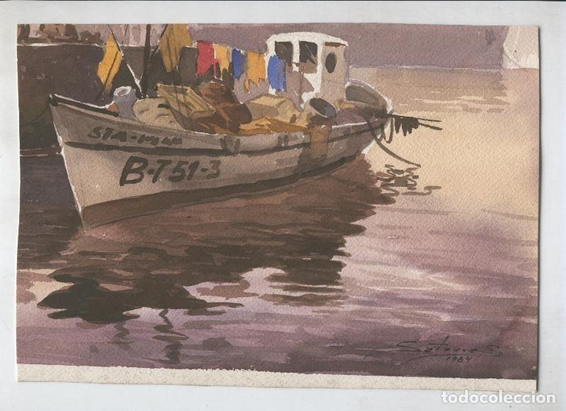 Postales: Lamina numerada 031: Acuarela marina 1984 de Satoure ? - Varios