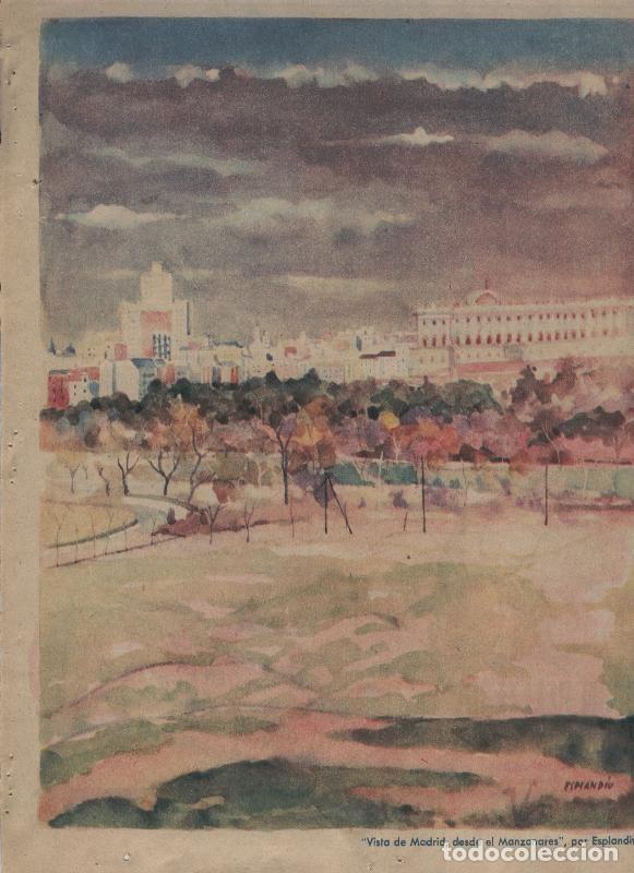 Postales: ABC 13 mayo 1956: Madrid: Vista desde el Manzanares por Esplandiu - Varios
