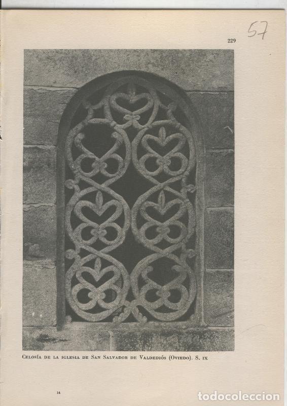Postales: Arte Hispanico lamina numerada 057: Celosia de la iglesia de San Salvador de Valdedios, oviedo - Var