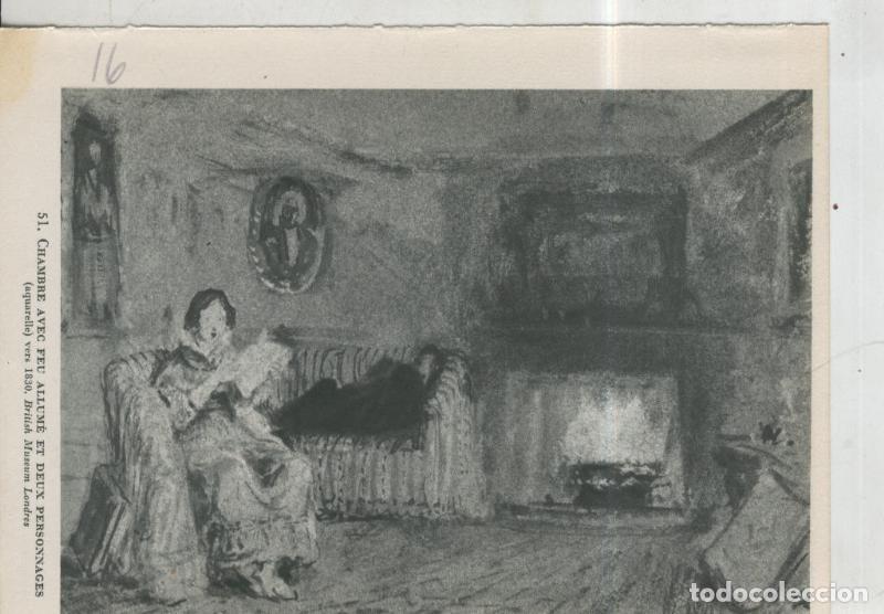 Cartes Postales: Turner lamina 16: Chambre avec feu allume et deux personnages - Varios