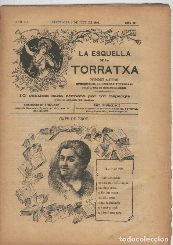 Cartoline: La esquella de la Torratxa numero 0647 del 6 junio 1891 - Varios