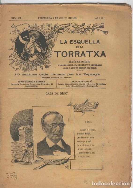 Cartoline: La esquella de la Torratxa numero 0651 del 4 julio 1891 - Varios