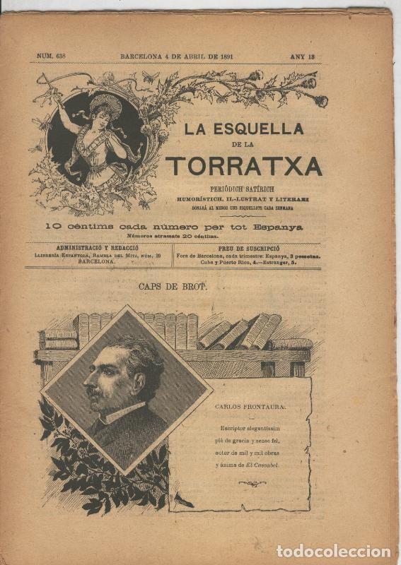 Cartoline: La esquella de la Torratxa numero 0638 del 4 abril 1891 - Varios