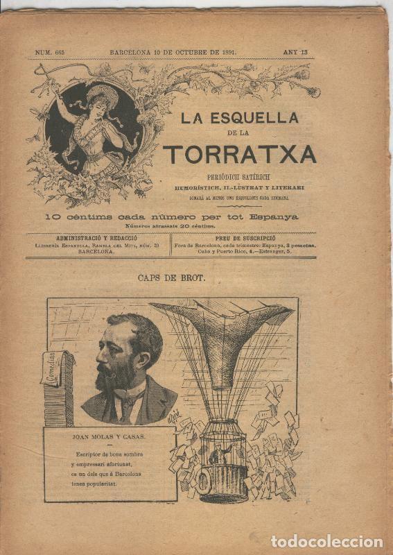 Cartoline: La esquella de la Torratxa numero 0665 del 10 octubre 1891 - Varios