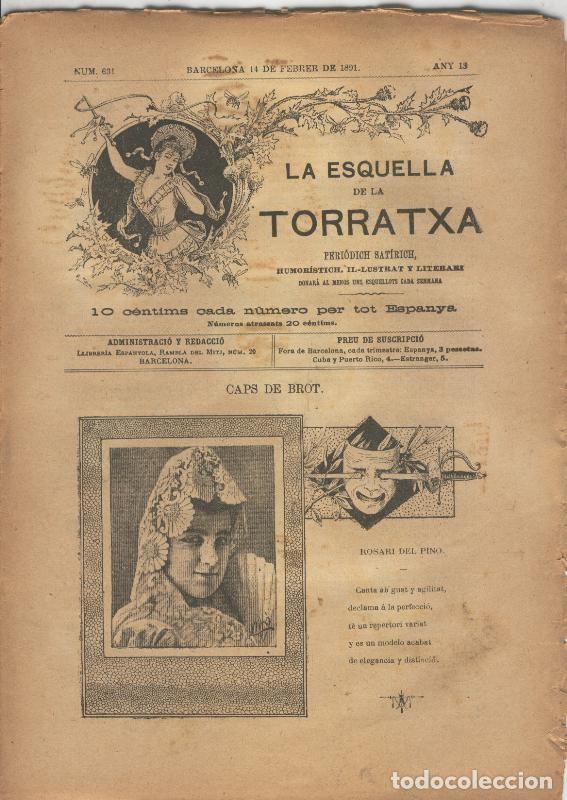 Cartoline: La esquella de la Torratxa numero 0631 del 14 febrero 1891 - Varios