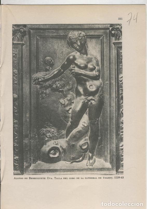 Postkarten: Arte Hispanico lamina numerada 074: Alonso de Berruguete: Eva en el coro de la catedral de Toledo -