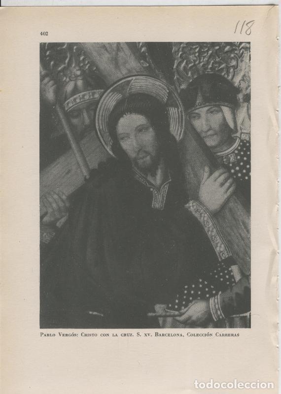Cartoline: Arte Hispanico lamina numerada 118: Pablo Vergos: Cristo con la cruz, coleccion Carreras, Barcelona