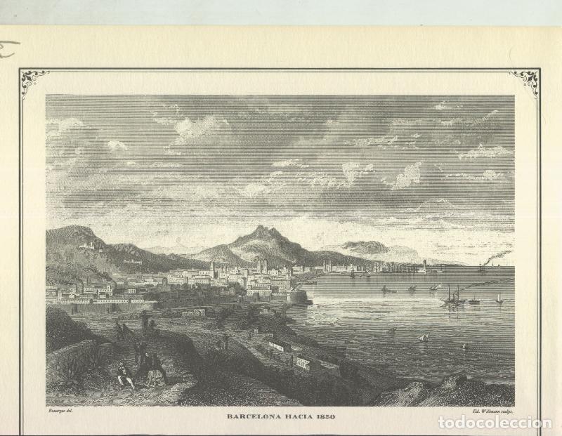 Postales: Lamina 59: Barcelona hacia 1850 - Varios
