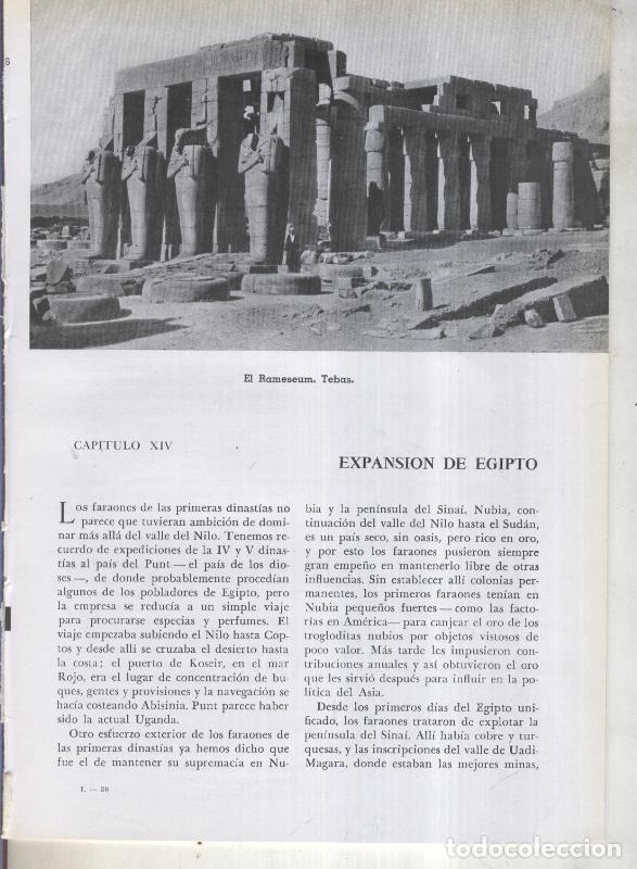 Cartes Postales: Jose Pijoan: Historia del Mundo volumen 1, capitulo 14: Expansion de Egipto - Varios