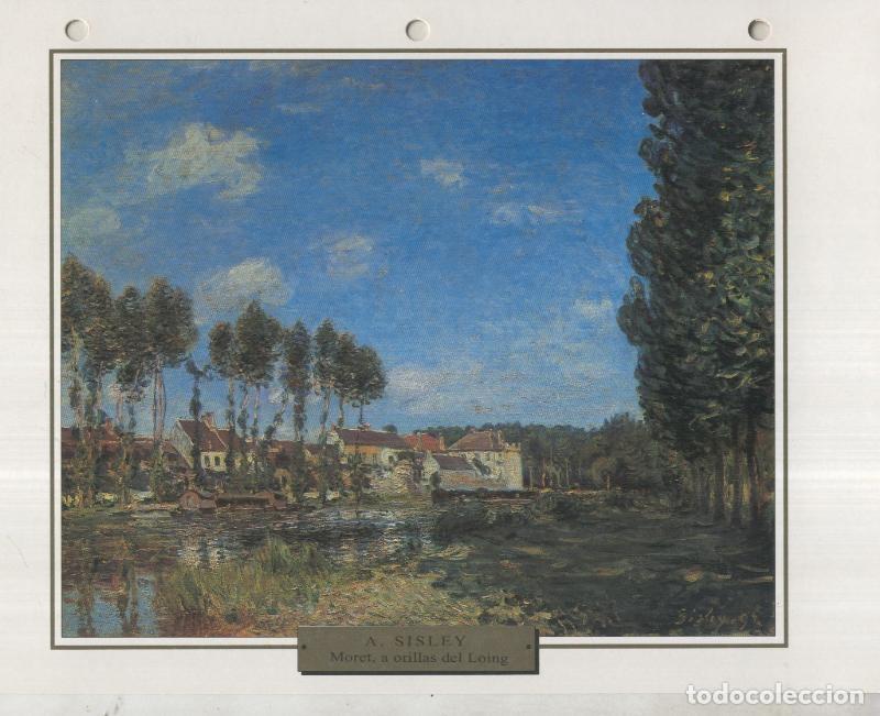 Postales: Lamina 03: Alfred Sisley: Moret, a orillas del Loibg - Varios