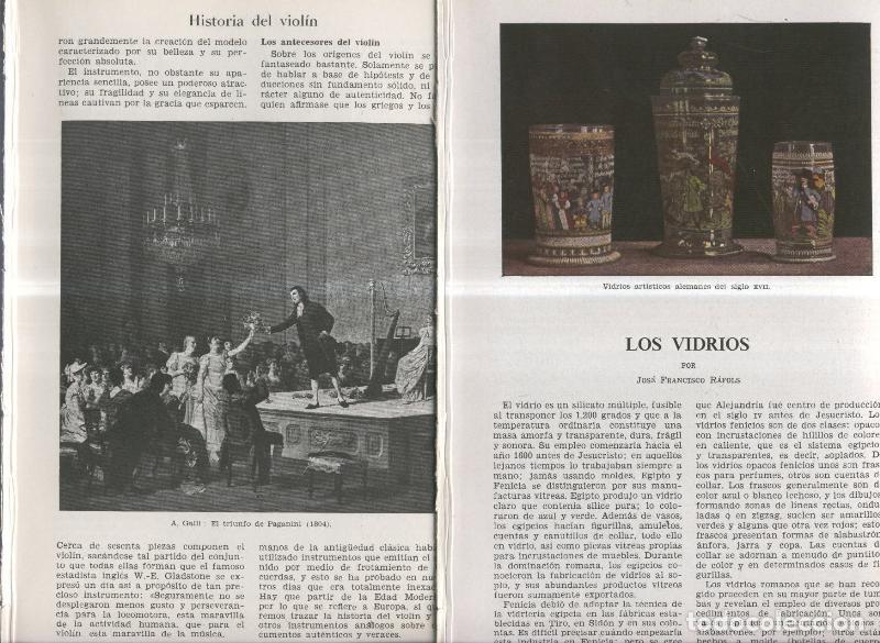 Cartes Postales: Los Vidrios por Jose Francisco Rafols e Historia del Violin por Juan Salvat - Varios