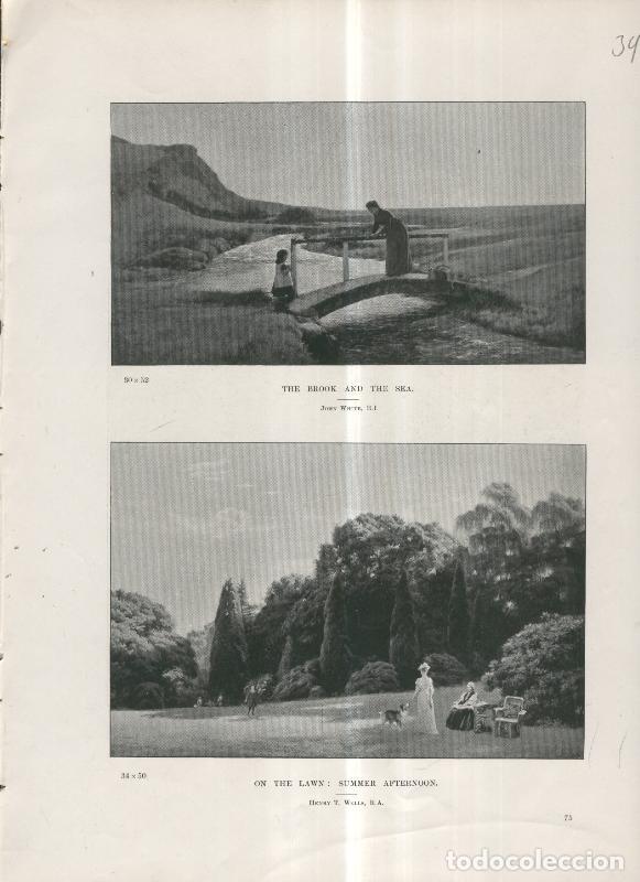 Postkarten: Lamina 034: The brook and the Sea por John White y On the Lawn: summer afternoon por Henry T.Wells -