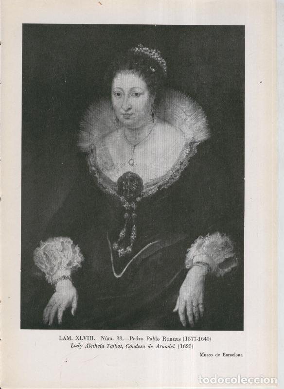 Postcards: La coleccion Cambo, lamina 48: Pedro Pablo Rubens: Lady Aletheia Talbot, Condesa de Arundel - F.J.Sa