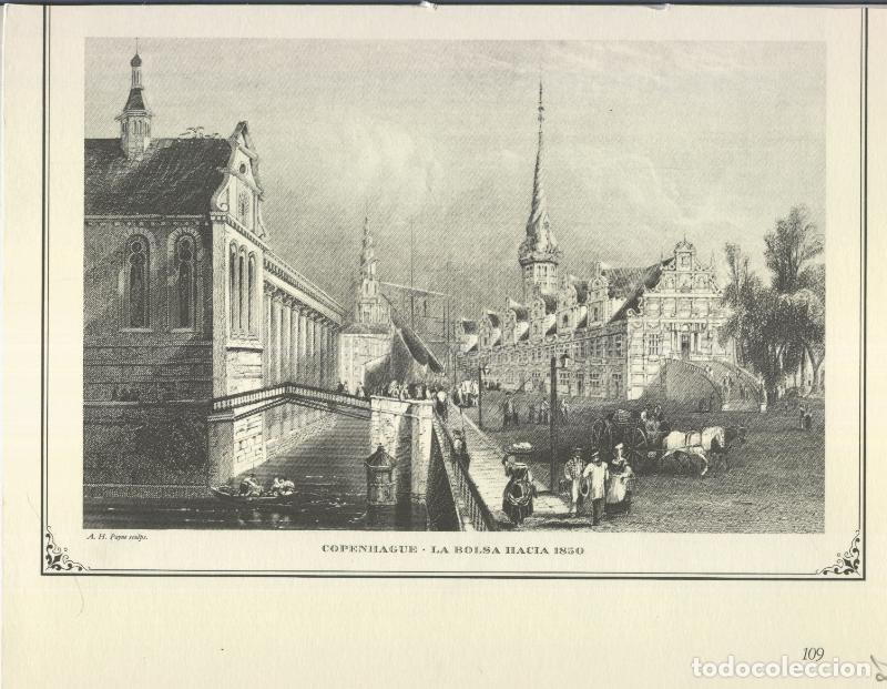 Postcards: Lamina 28: Copenhague, la bolsa hacia 1850 - Varios