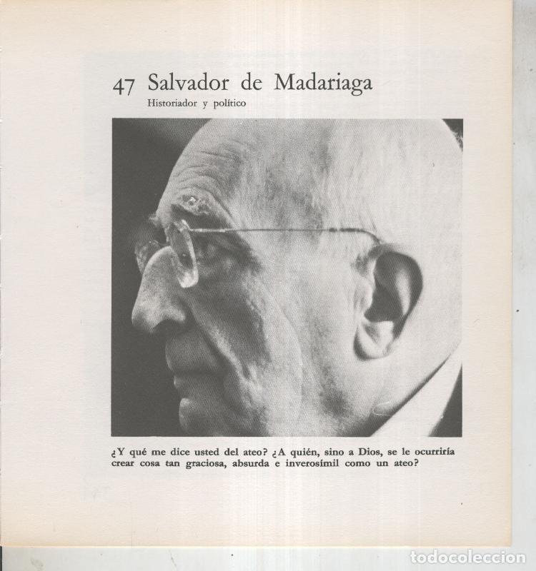 Cartoline: Ficha 047: Salvador de Madariaga: Historiador y politico - Varios