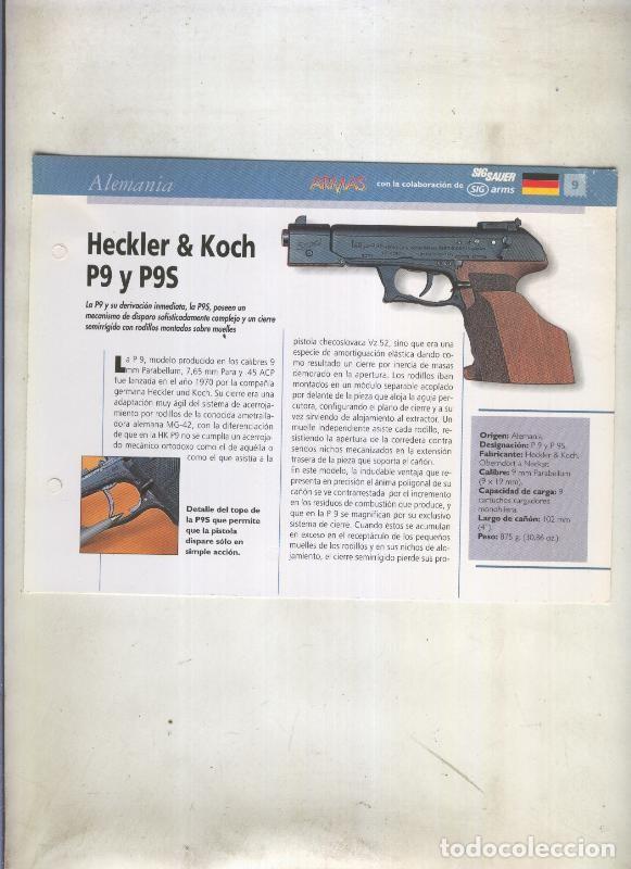 Postkarten: Ficha revista Armas numero 09: Heckler & Koch P9 y P9S (alemania) - Varios