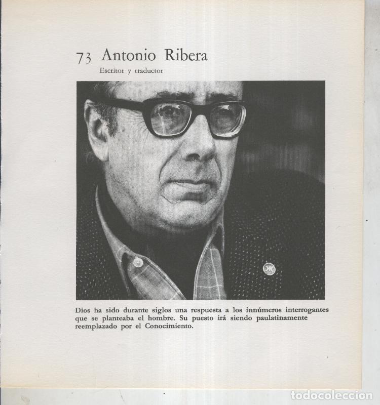 Postales: Ficha 073: Antonio Ribera: Escritor y traductor - Varios - Foto 1