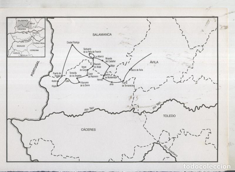 Postales: Viaje por Extremadura: Plano Ruta Barco de Avila a La Alberca pasando por Hoyos - Varios