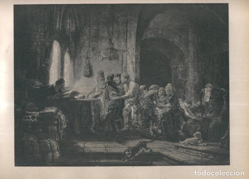 Postales: Rembrandt lamina 036: La Parabola de los operarios de la vi&ntilde;a - Varios