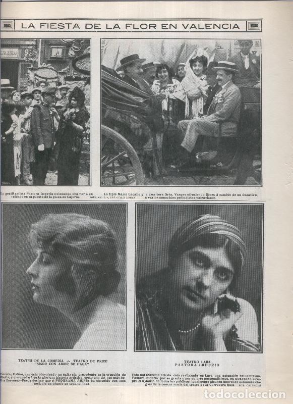 Postkarten: Lamina 45: La fiesta de la flor en Valencia, Pastora Imperio, Maria Lacalle - Varios