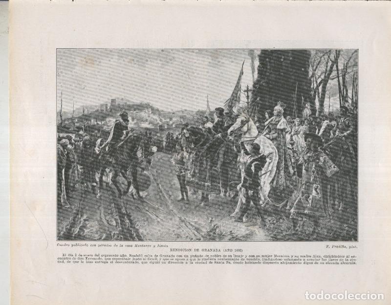 Cartes Postales: Historia de Espa&ntilde;a lamina 036: Rendicion de Granada (1492) - Varios