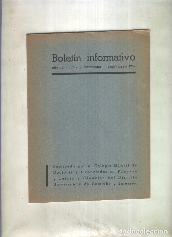 Cartoline: Boletin Informativo numero 7 abril / mayo 1959 - Varios