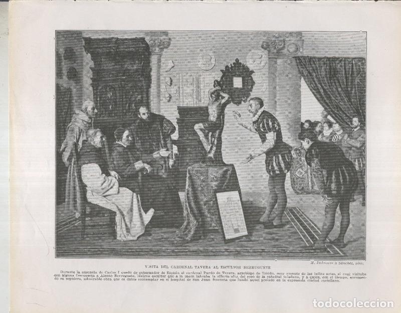 Postcards: Historia de Espa&ntilde;a lamina 055: Visita del Cardenal Tavera al escultor Berruguete - Varios