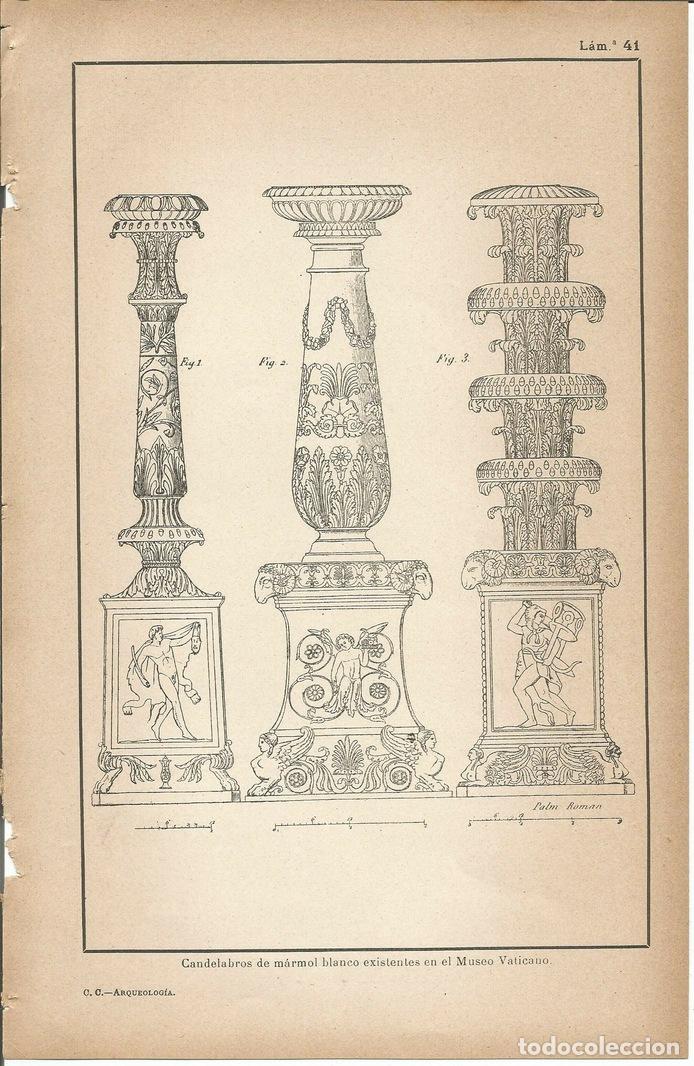 Postkarten: Lamina 041: Candelabros en el Museo Vaticano - C&eacute;sar Cant&uacute;