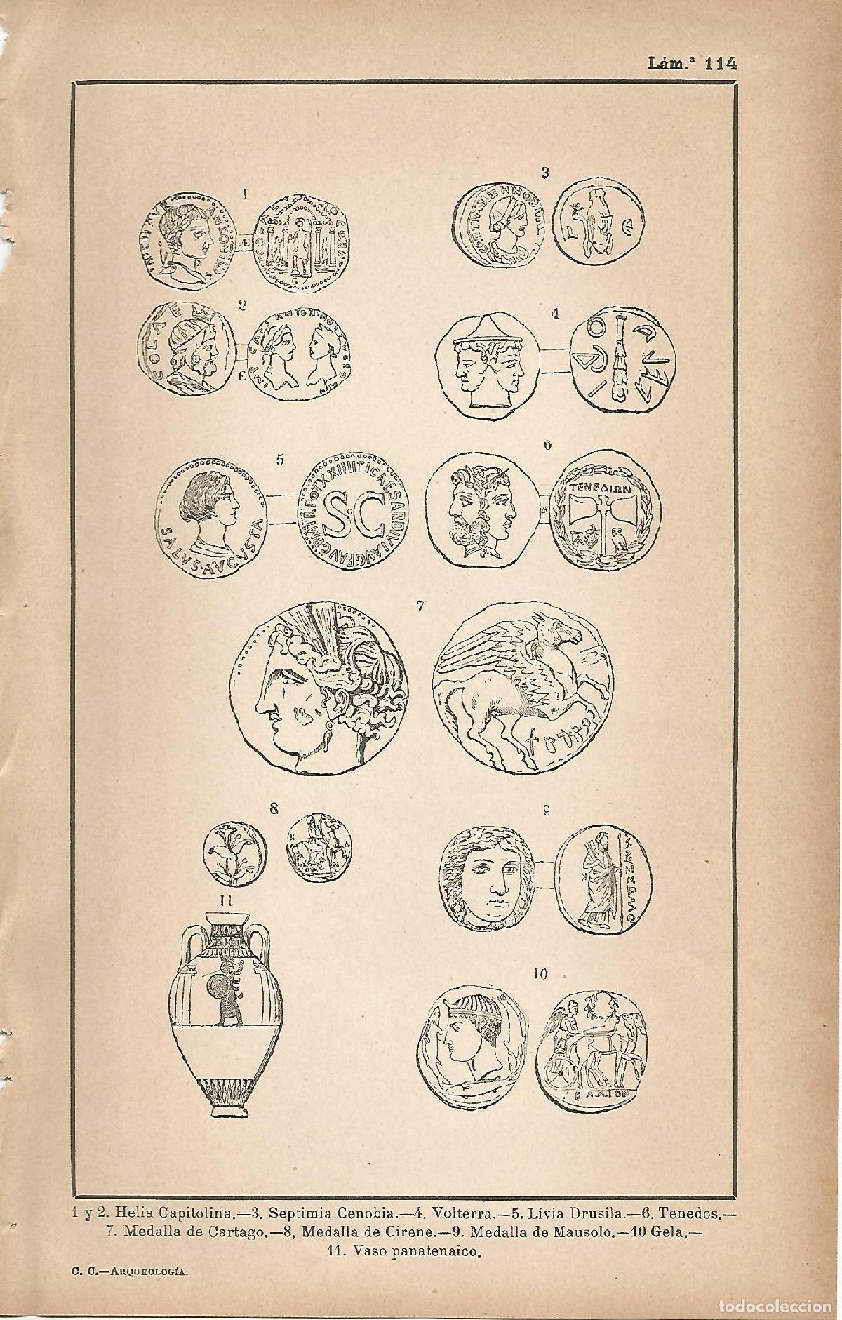 Cartoline: Lamina 114: Numismatica romana - C&eacute;sar Cant&uacute;