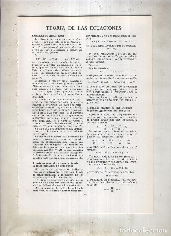 Cartoline: Teoria de las ecuaciones - Varios