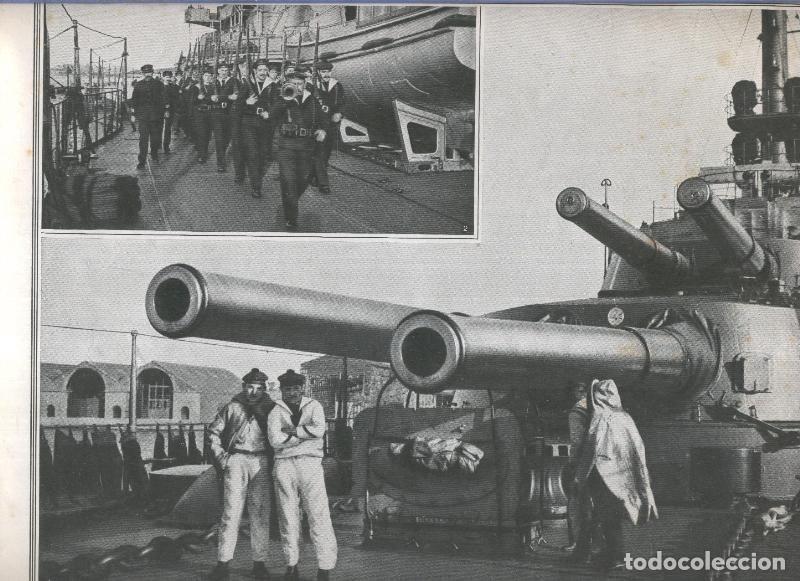 Postales: La marine de guerre: Desfile de la guardia para rendir honores, Piezas de 340 - Jose Mallorqui-Franc