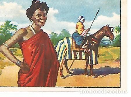 Cartes Postales: CROMO CHOCOLATES BATANGA - Album no 1 A traves de Africa. Serie VIII. Cromo no 10. Jinete y mujer