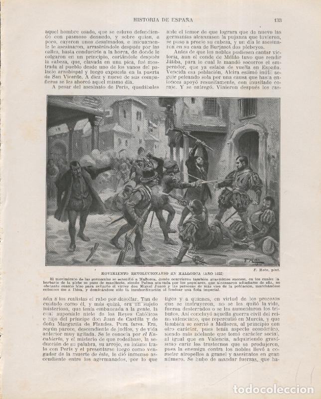Cartoline: Historia de Espa&ntilde;a lamina 113: Movimiento revolucionario en Mallorca (1522) - Varios