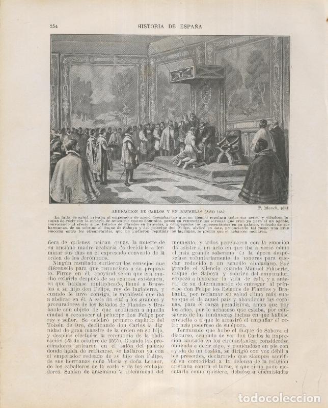 Postkarten: Historia de Espa&ntilde;a lamina 164: Abdicacion de Carlos V en Bruselas (1555) - Varios