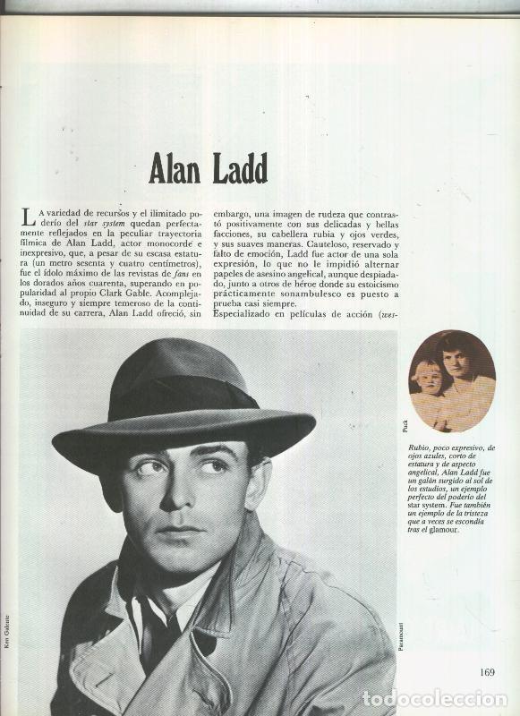 Postcards: Alan Ladd: 17 paginas, 33 fotos color y blanco/negro - varios