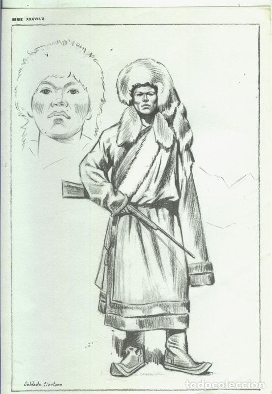 Cartoline: Lamina Emilio Freixas serie XXXVII numero 03: Soldado tibetano - Varios
