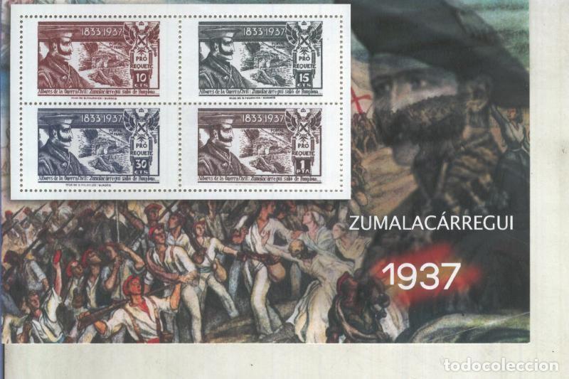 Postcards: La Guerra Civil Espa&ntilde;ola en sellos de correos: Juego 4 sellos 1937: Zumalacarregui - varios