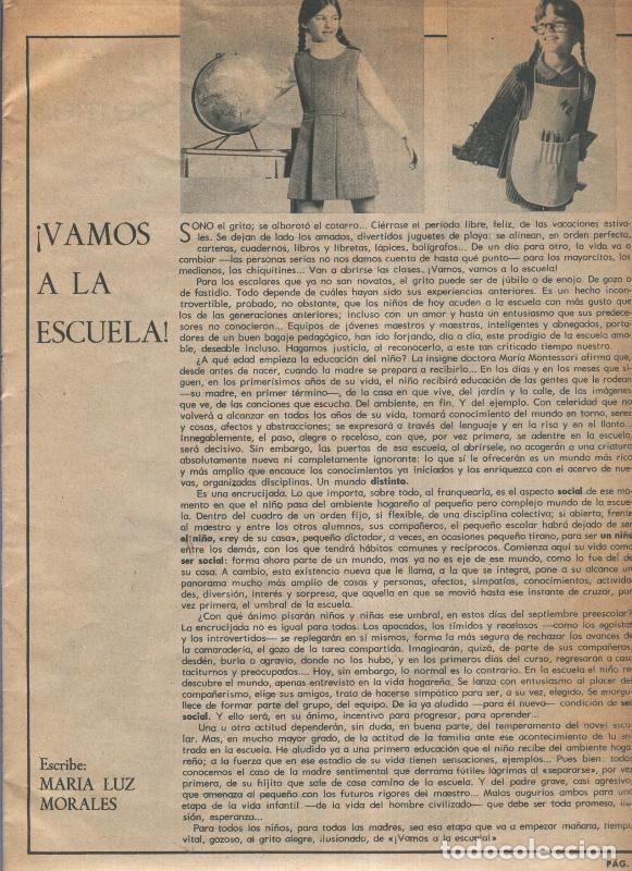 Cartoline: El Hogar y la Moda numero 1618 (15.9.1969): Vamos a la escuela por Maria Luz Morales - Varios