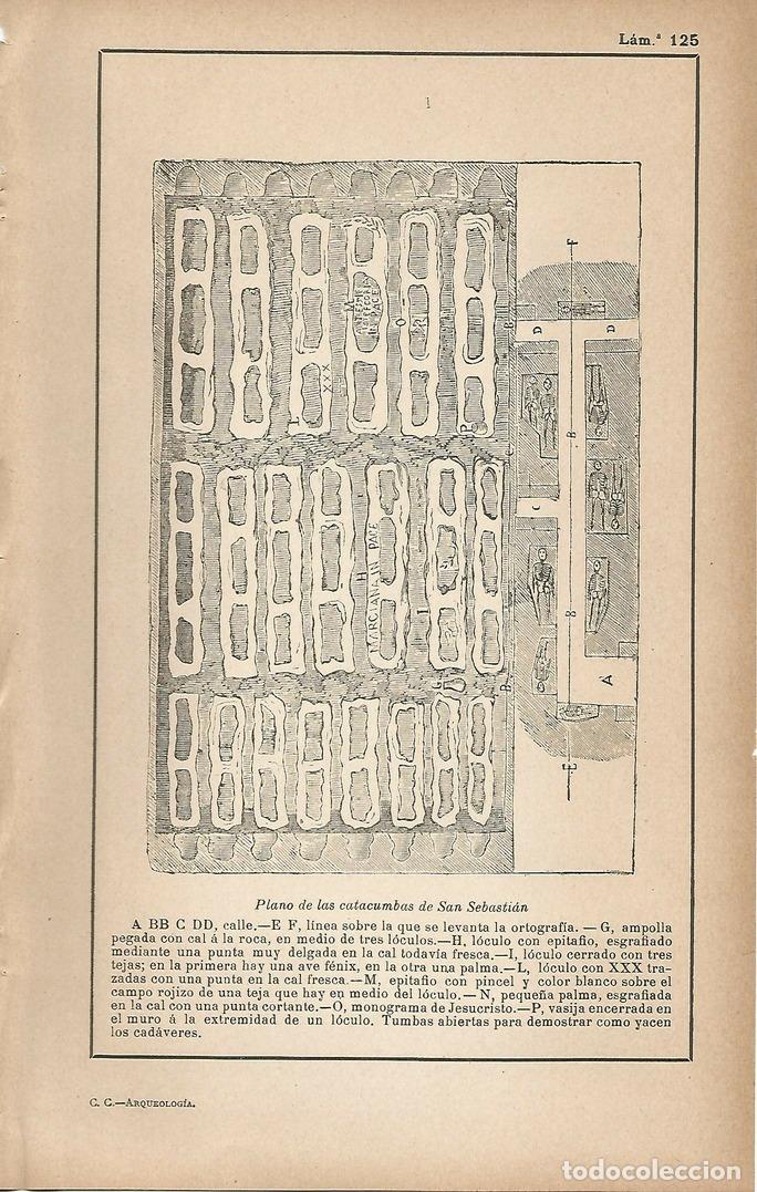 Cartoline: Lamina 125: Plano de las Catacumbas de San Sebastian - C&eacute;sar Cant&uacute;